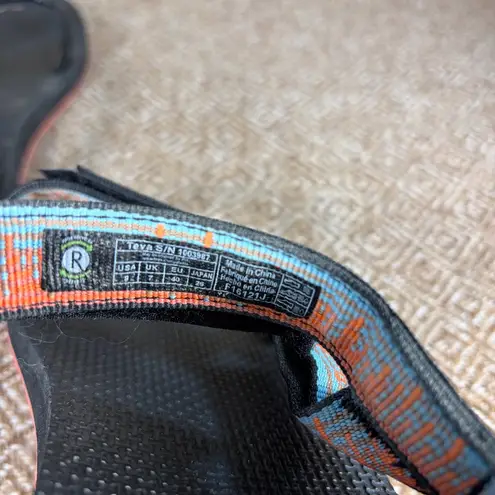 Teva Women's Original Universal Sandal Sz 9 Orange Black Casual Preppy Comfy EUC