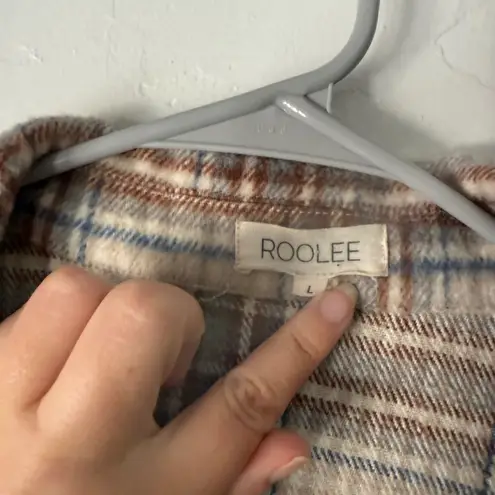 Roolee Plaid Shacket Button Down Jacket Women's Size L Lumberjane Wool Blend