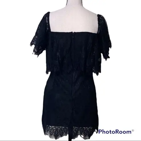 Be My Sweetheart medium black eyelash lace off the shoulder bodycon dress NWT