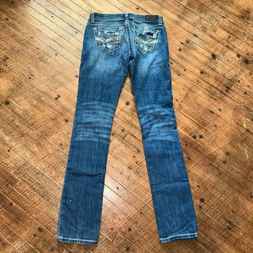 BKE distressed Stella stretch 28x33.5 stretch bootcut jeans
