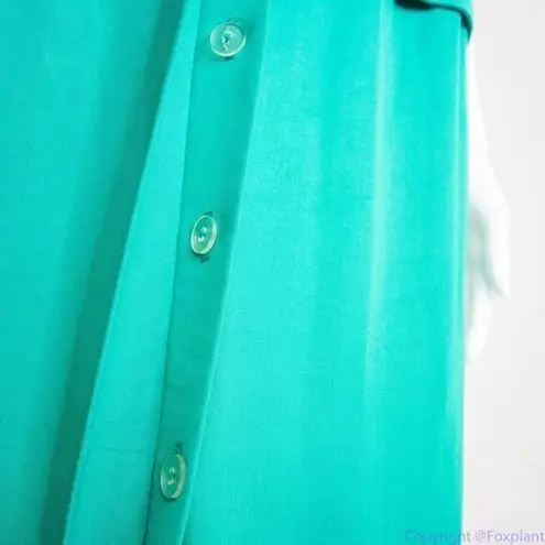 katie MFG vintage union made green short sleeves button down dress, Petite 13