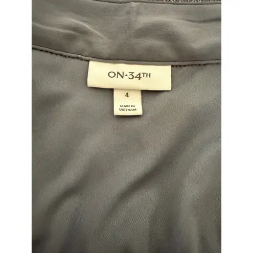 NWOT On 34th Women's Silver Sequin Pleated Midi Skirt Size 4