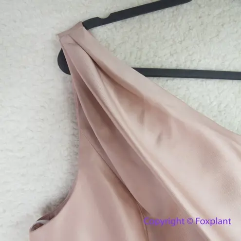 Alfred Sung New! Draped One-Shoulder Satin Maxi Dress in Toasted Sugar, size 14R