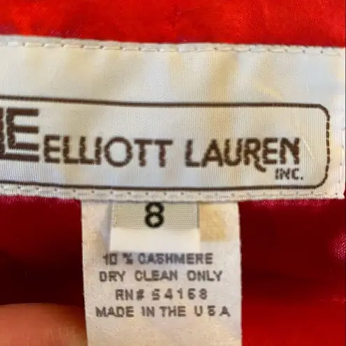 Elliot Lauren Red Pink and Green Plaid Cashmere Wool Blend cropped coat size 8