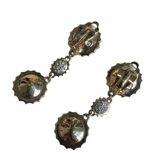 Swavorski Vintage Swarovski Deep Blue Rivoli Crystal Clip-On Earrings