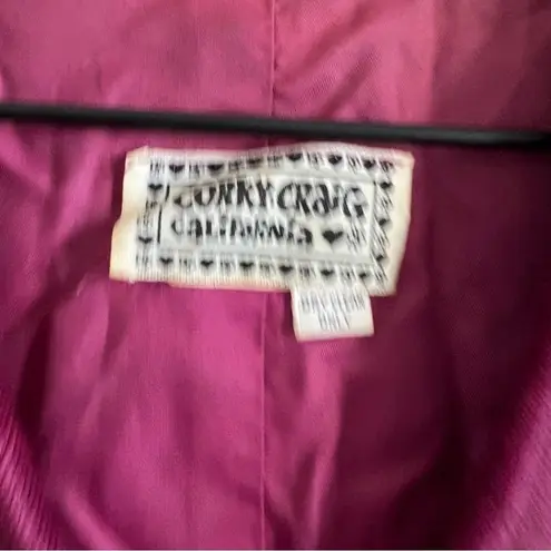 Vintage Corky Craig California Maroon Velour Dress Maxi Small