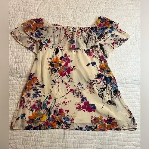 Blushing Heart floral print off the shoulder mini dress Pink Size M