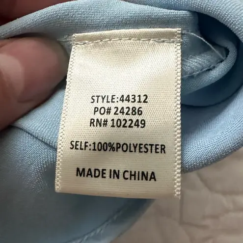 Skies Are Blue Sky Blue Satin Cowl Neck Cami Top