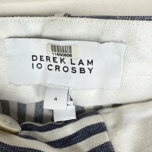 Derek Lam 10 Crosby Size 4 Striped Crop Flare Trousers Pant Work to Weekend Chic