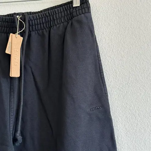 SKIMS Boyfriend Fleece Straight Leg Pant in Washed Onyx, Size Small