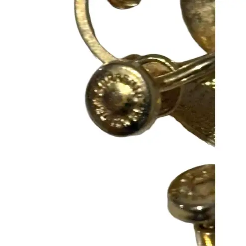 MCM Sorrento 12k Gold White Flower Screw Back Earrings & Pendent Vintage Set