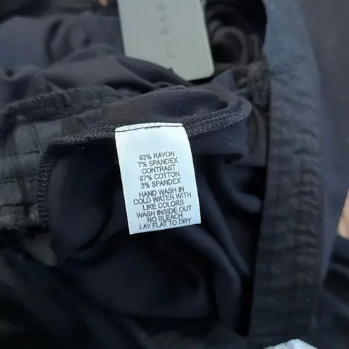 Gibson Look NWT black luxe ponte mixed media cropped jumpsuit small