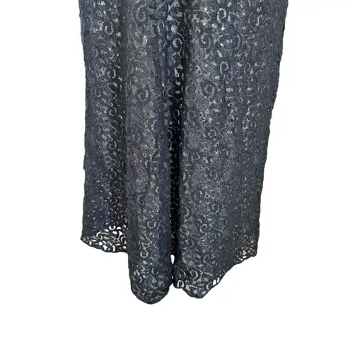 Gunne Sax Vintage 90s Jessica Mcclintock Black Lace Sequin Prom Dress Goth Vampy