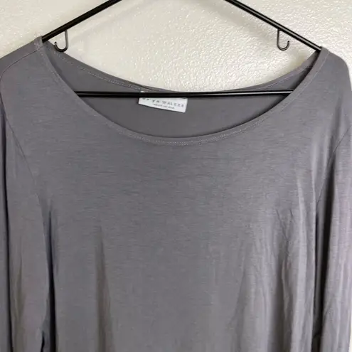 Bryn Walker  Gray Long Sleeve Modal Tee Shirt Top Stretch Lightweight Sz Large