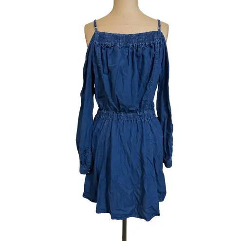 The Kooples  Denim Off the Shoulder Long Sleeve Mini dress size 2