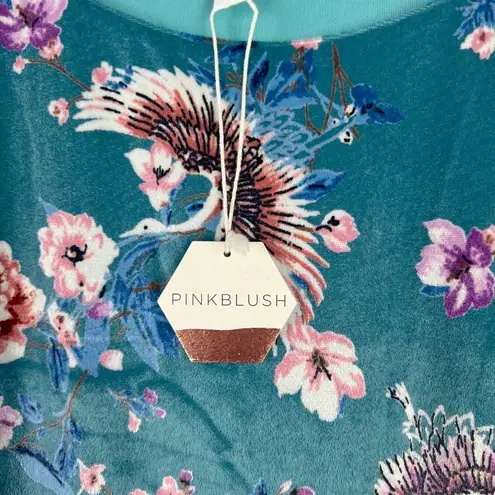 Pinkblush NWT Floral Velvet Short Sleeve Maternity Dress Turquoise Size XL NEW D