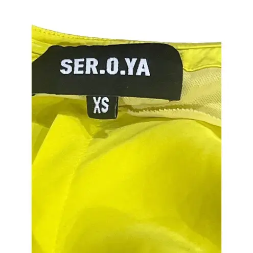 SER.O.YA Dalia Strapless Maxi Dress in Citric XSmall Womens Satin Cocktail Yellow Size XS