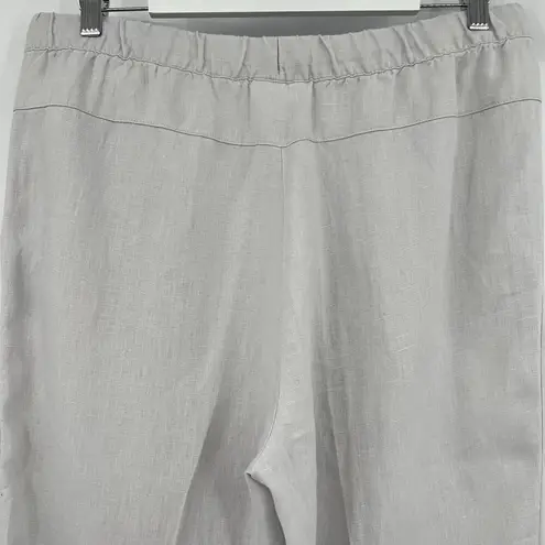 J.Jill  Pure 100% Linen Drawstring Waist Cropped Pants French Gray Size Medium