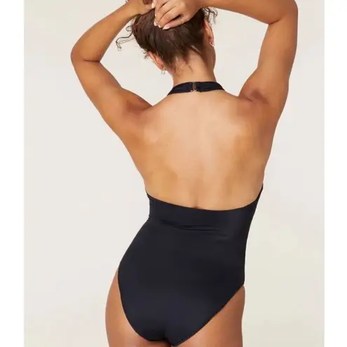 ANDIE  Swim Black Luzon Halter Strap One Piece Swimsuit Sz L NWT