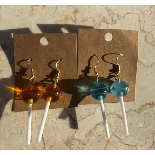 Handcrafted Novelty Dangle Earrings Set Of 6 Pairs With Cute Animal & Candy Desi Pink