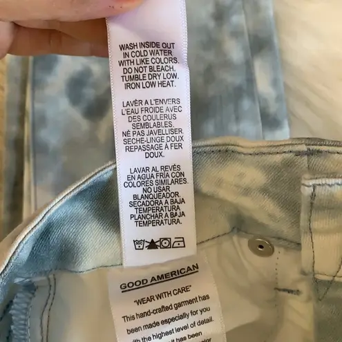 Good American nwt //  good legs raw hem tie dye jeans
