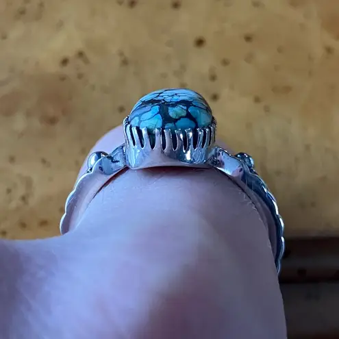 Matrix Turquoise Sterling Silver Ring Size 8 Blue