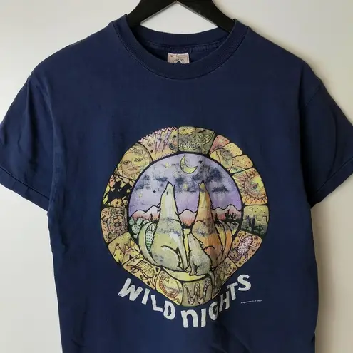 1997 Vintage Wild Nights Wolves Nature T Shirt 90s Single Stitch Graphic Tee Size M