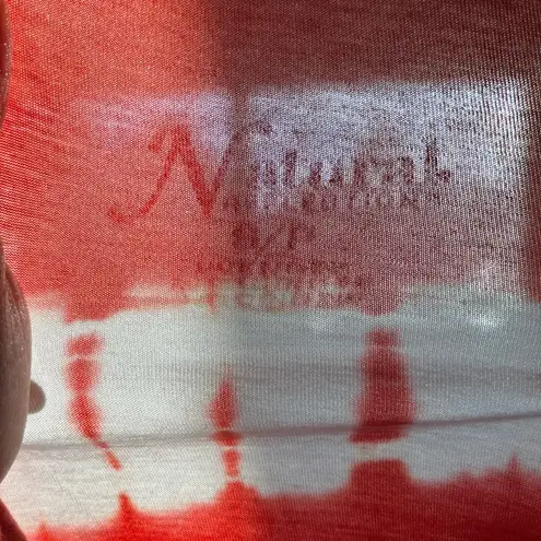 Natural Reflections Orange & White Tie‑Dye Tee Sz S/P Cotton Streetwear Festival