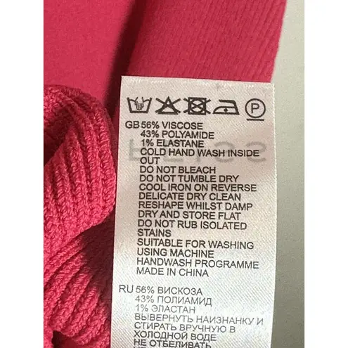 Reiss Womens DAKOTA SWEETHEART NECK KNITTED PINK BODYCON DRESS Size XL NWT