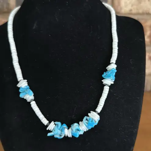 Vintage Puka Shell Necklace Bundle Blue