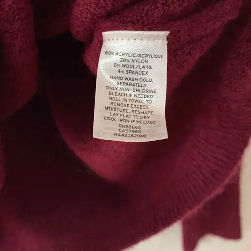 Rachel Parcell Balloon Sleeve Sweater Soft Maroon Pink Size Large Juliette Sleev