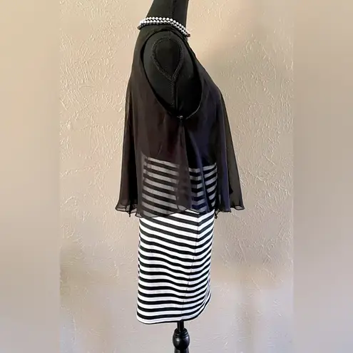 Love j 🪩 Striped Body-con Dress w/ chiffon top🪩 ~large