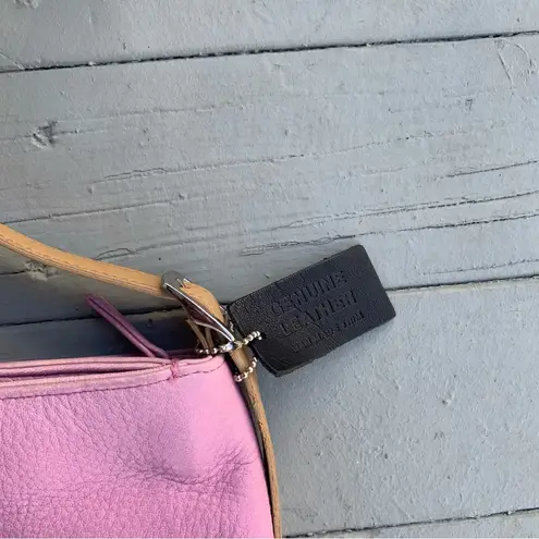 Apostrophe Bubble Gum Pink/Beige Leather Shoulder Bag Purse