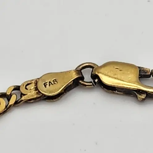 Gold Plated Sterling Silver FAS Snail Chain Bracelet