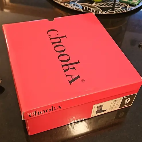 Chooka ππ Classic Mid Calf Racer Rain Boots ~ Herringbone Print Size 9