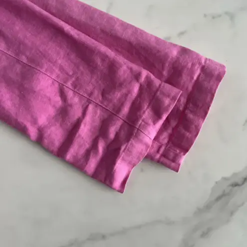 Velvet By Graham & Spencer Cassie linen blazer pink Small coastal preppy chic