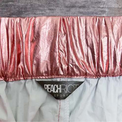 Beach Riot Sport Rose Gold Elastic Waistband Zipper Mesh Inserts Shorts Small