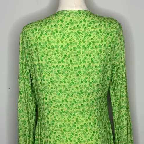 Charlie Holiday Womens Nixon Green Retro Floral Size 6 Mini Dress