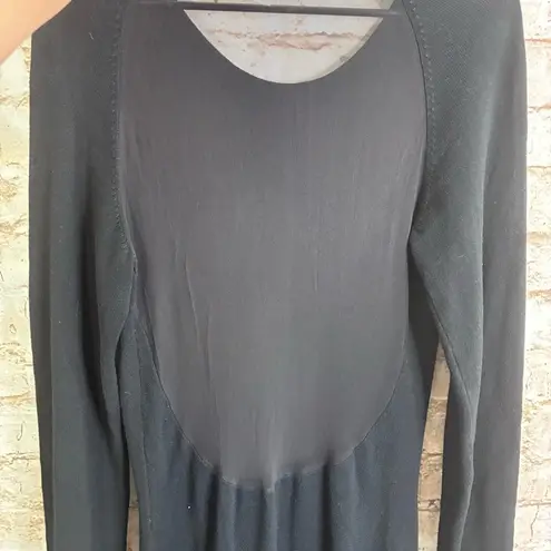 Jonathan Simkhai Black Sheer Back Midi Sweater Dress Size Small