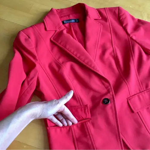 New York & Co. One Button Blazer, Back Pleat, Coral Orange, Size 10