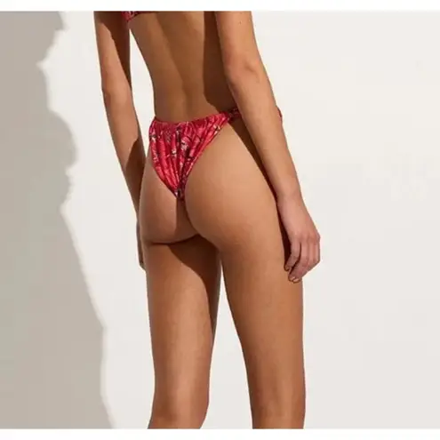 Faithfull the Brand Andez Bikini Bottoms Size Small El Limon Pink Floral Cheeky