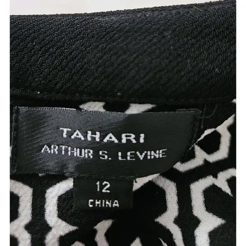 Tahari ASL Arthur S Levine Sheath Dress Peplum Top Size 12 Geometric Career