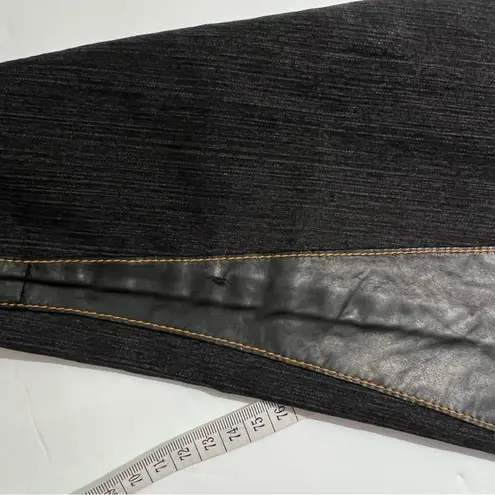 Allen B. by Allen Schwartz Leather Waistband Bootcut Jeans Size 30 USA Made Y2K Black