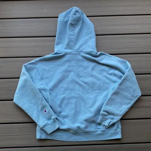 Champion Vintage  Reverse Weave Light Blue Size Large V Neck Hoodie