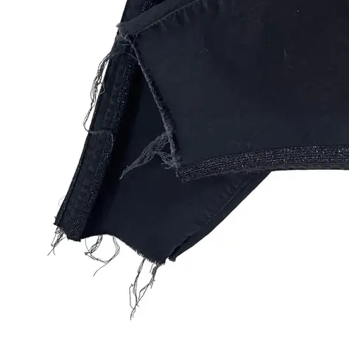 MOTHER High Waisted Looker Jeans Women’s Size 24 Guilty Party Skinny Ankle Fray Black