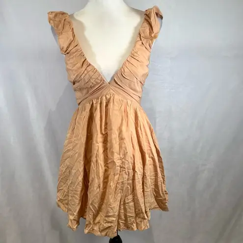 Petal and Pup light caramel color mini ruffle dress size XS NWT
