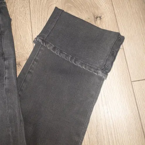 frame denim  Le High Straight Cuff Rivet Oxshott Black Jeans Size 23