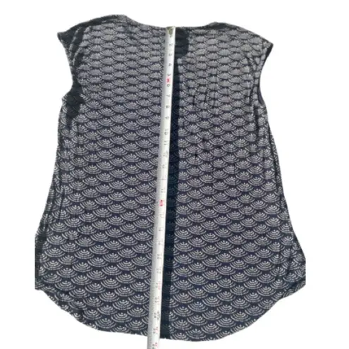 Skies Are Blue Anthropologie Delila Embroidered Boho Top Women Size Medium Blue