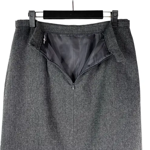 Sag Harbor Vintage Y2K Skirt Long Wool Midi Skirt Size 10 P Gray Red Woven Lined