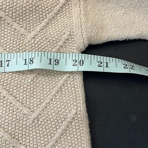 Hem & Thread Women's Hooded Cardigan Sweater Knit Ribbed Button Down Tan Small